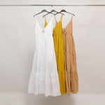 Load image into Gallery viewer, Long backless cotton dress with shell detail TDM65325
