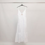 Load image into Gallery viewer, Long backless cotton dress with shell detail TDM65325
