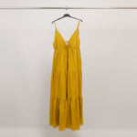 Load image into Gallery viewer, Long backless cotton dress with shell detail TDM65325

