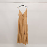 Load image into Gallery viewer, Long backless cotton dress with shell detail TDM65325
