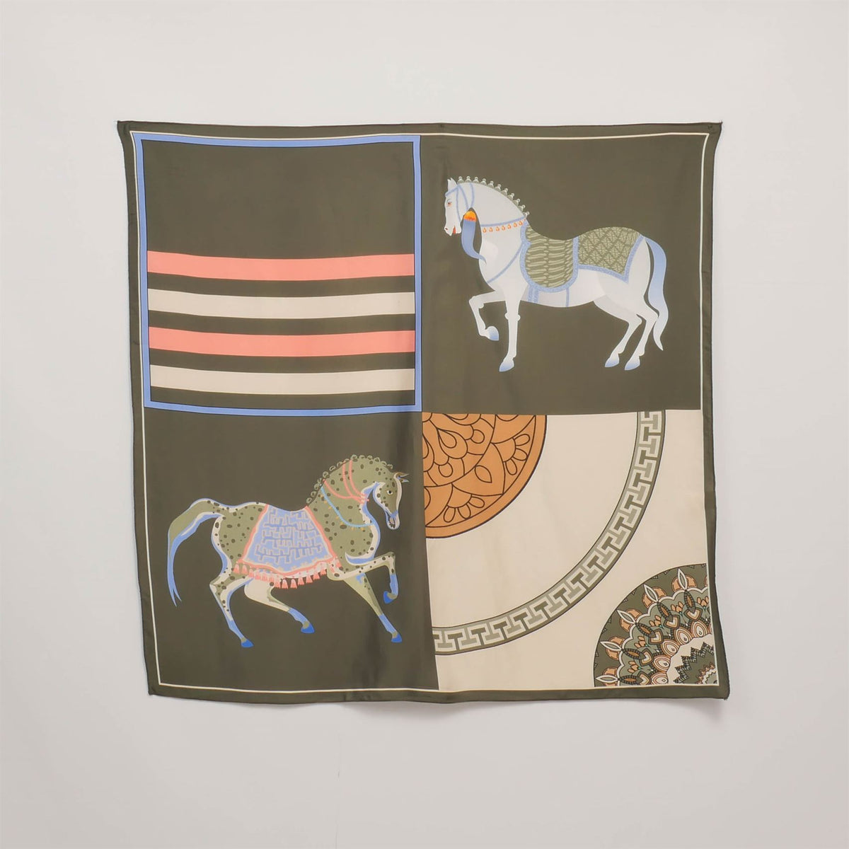 Horse print square scarf 80x80 kd8824vs