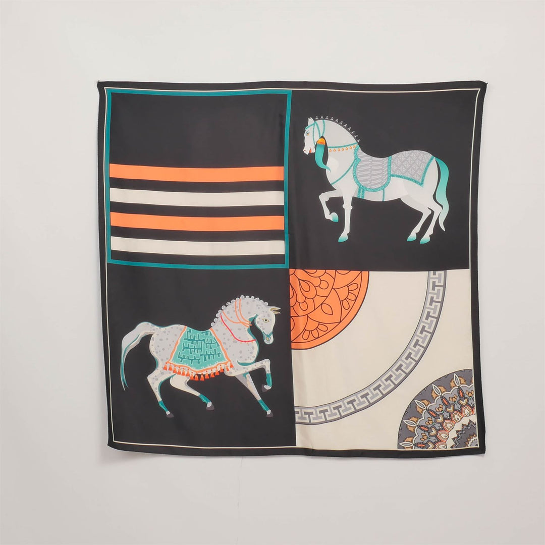 Horse print square scarf 80x80 KD8824VS