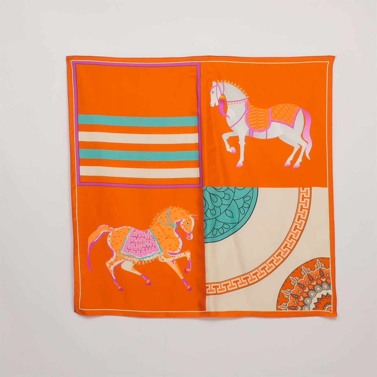 Horse print square scarf 80x80 kd8824vs