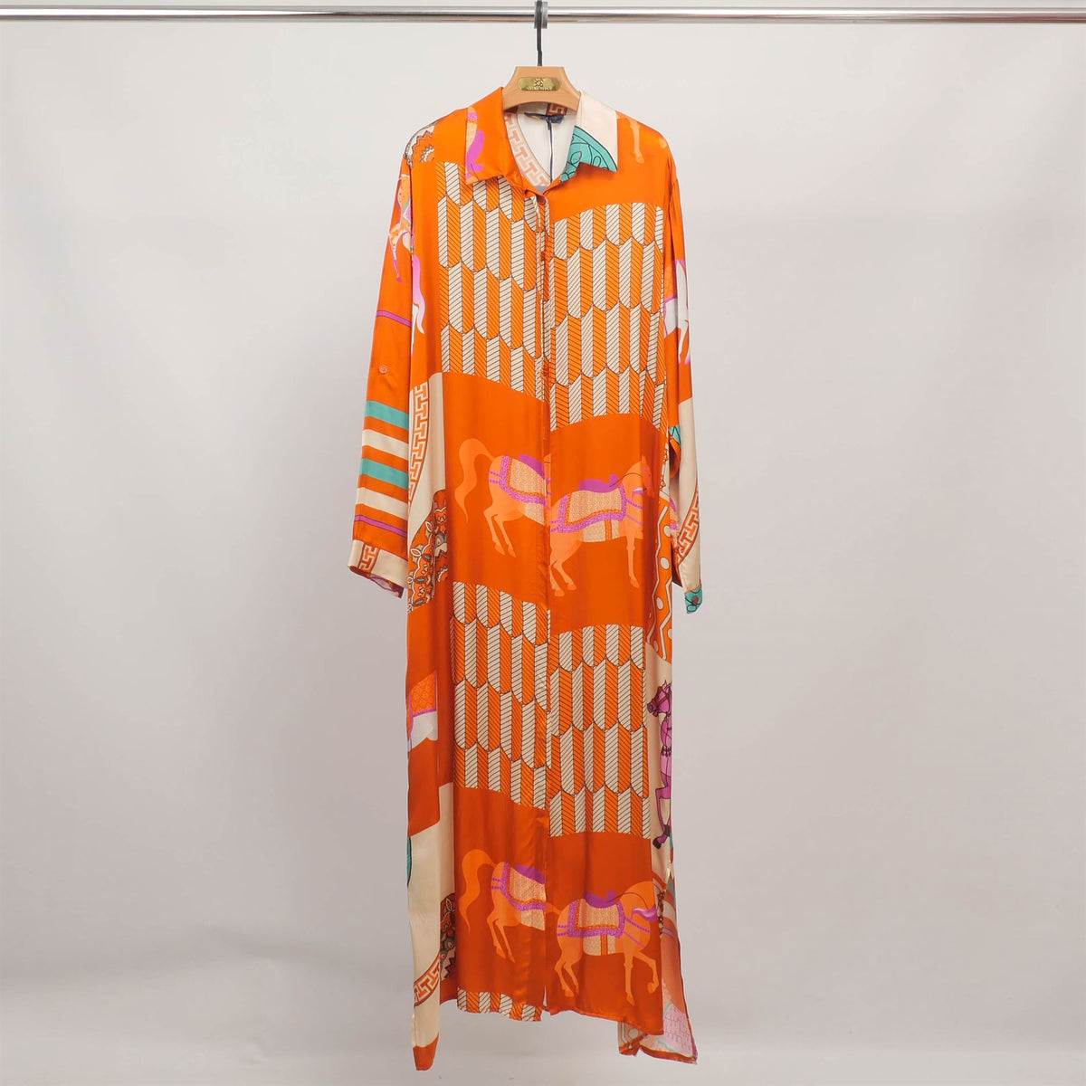 Long dress with horse print kd6255vs 8