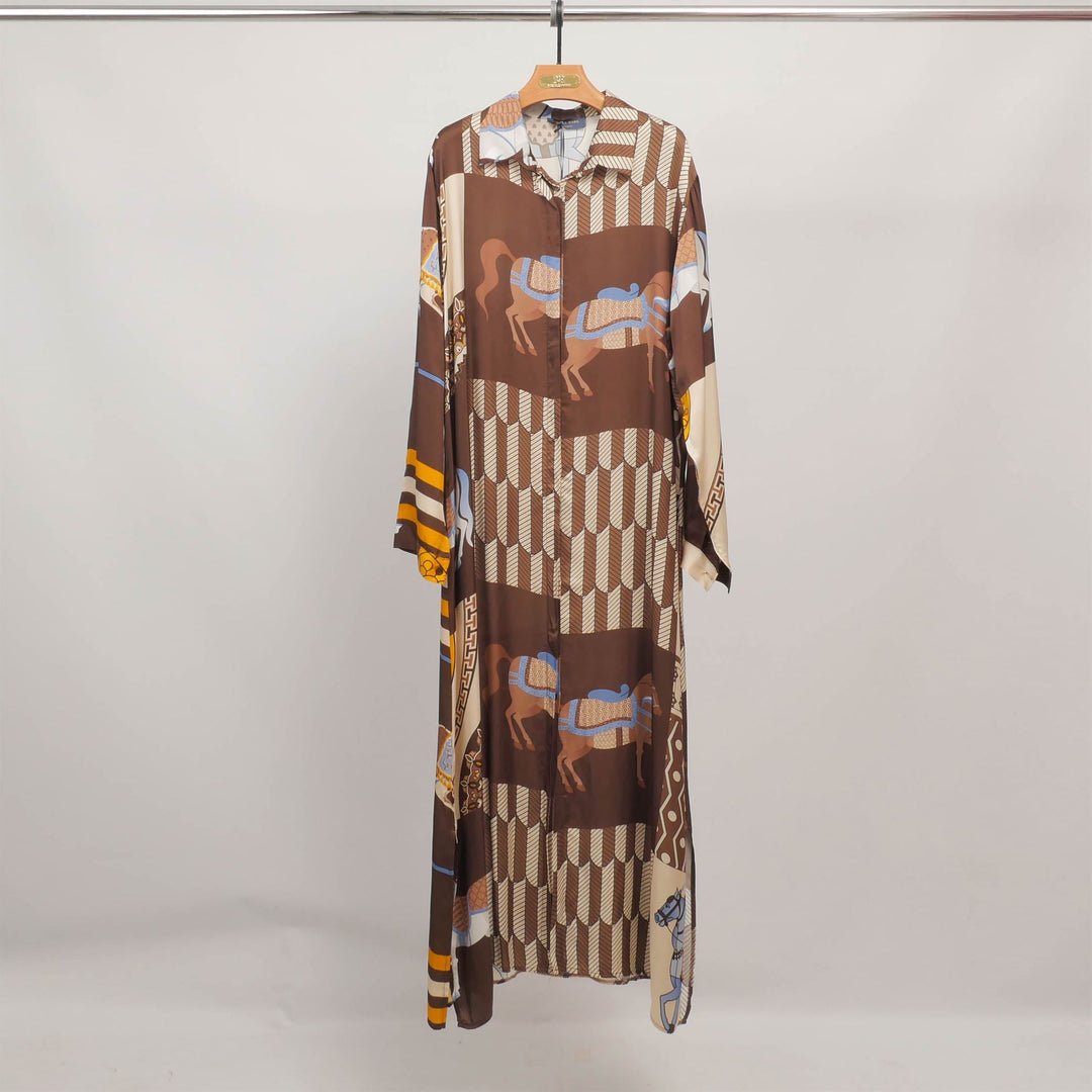 Long dress with horse print KD6255VS-8