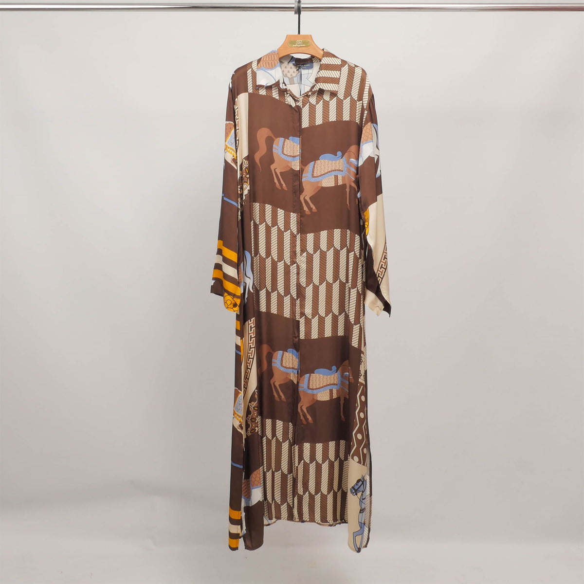 Long dress with horse print kd6255vs 8