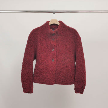 Veste courte en laine effet bouclette DSY25042