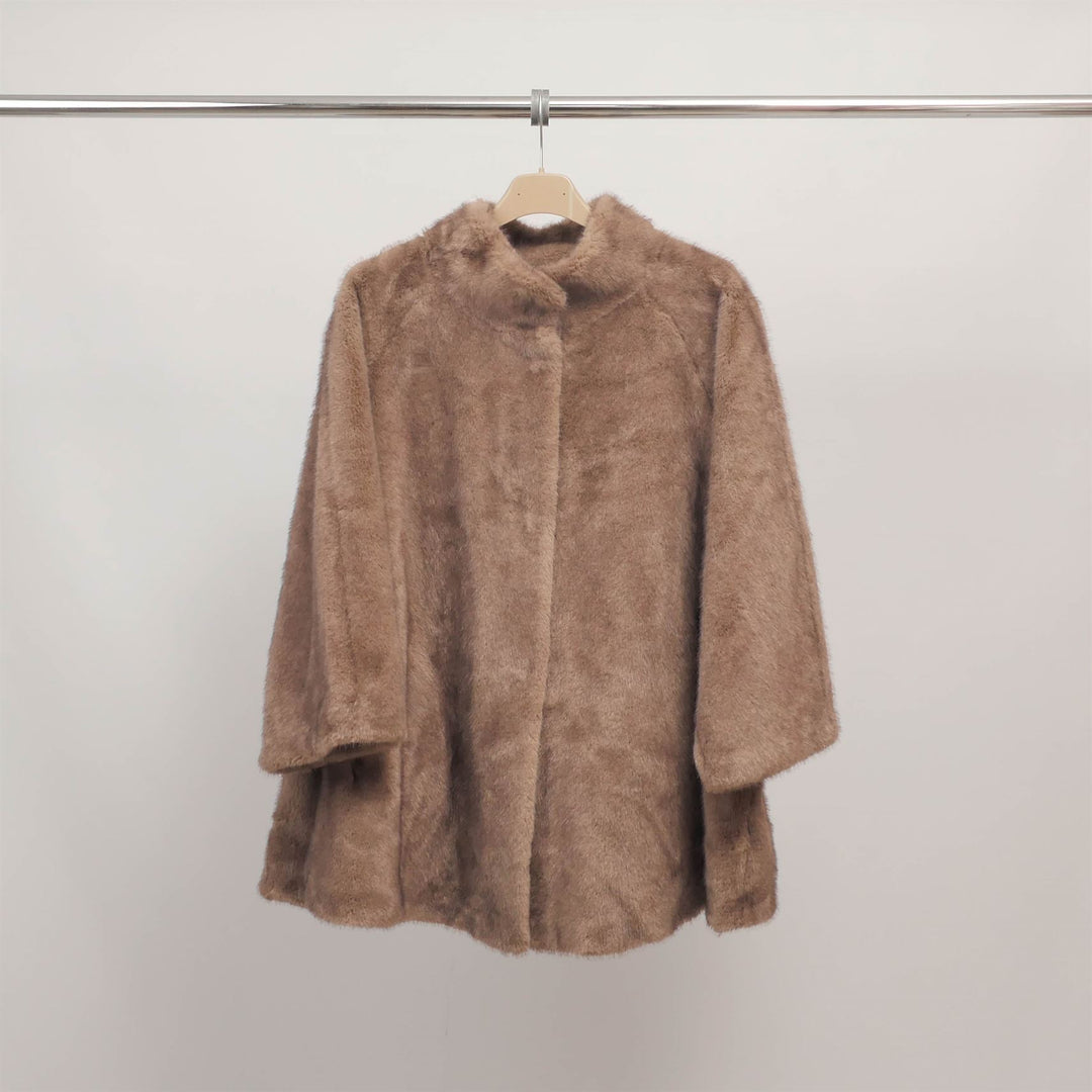 Soft, mid-length faux fur coat DSY25033