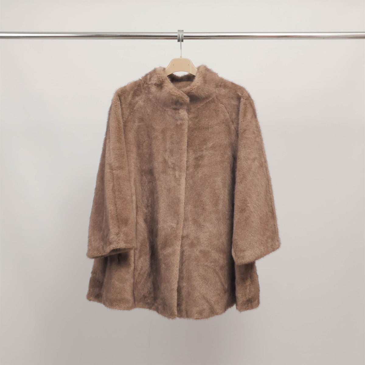 Soft, mid length faux fur coat dsy25033