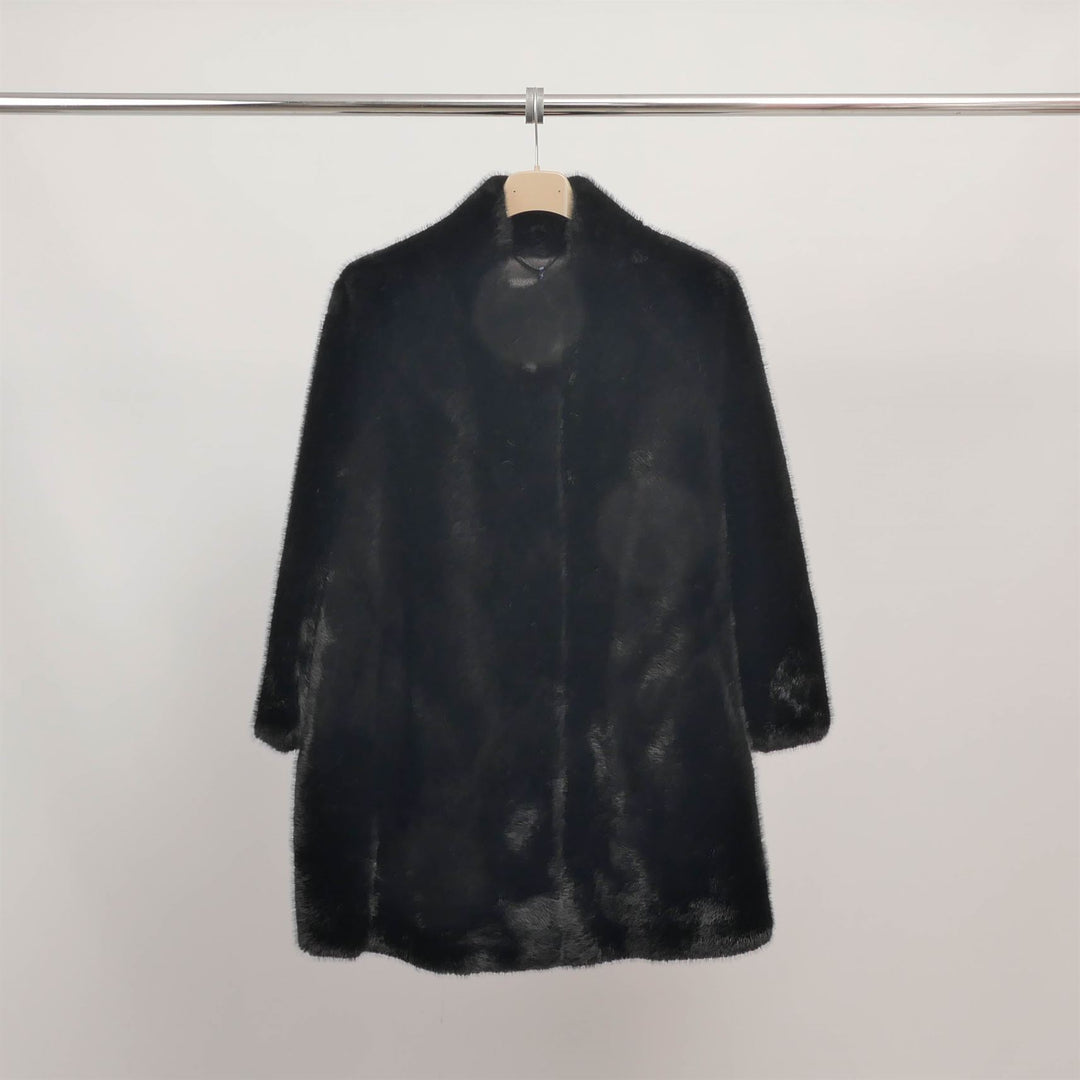 Soft, mid-length faux fur coat DSY25033