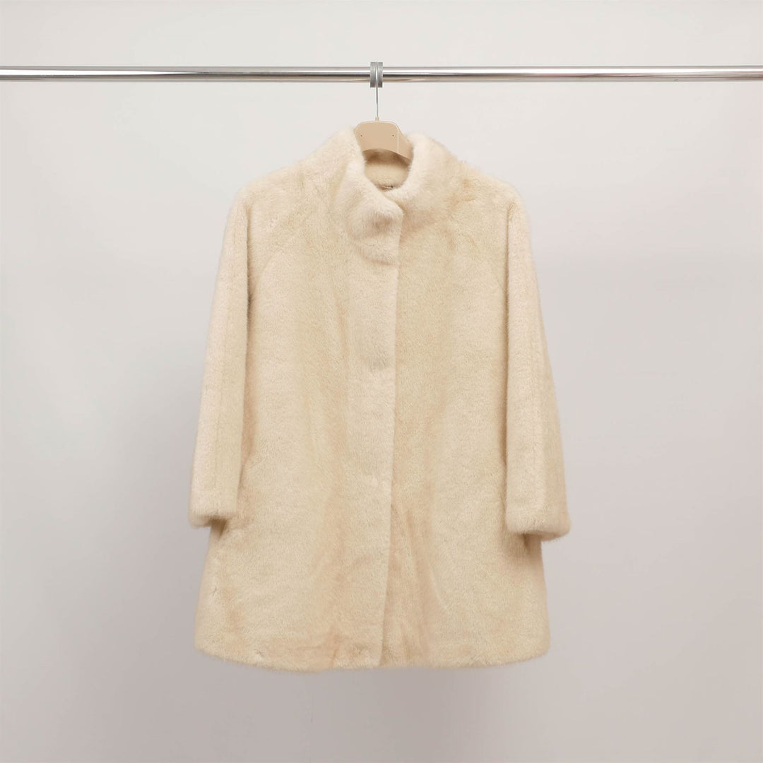 Soft, mid-length faux fur coat DSY25033