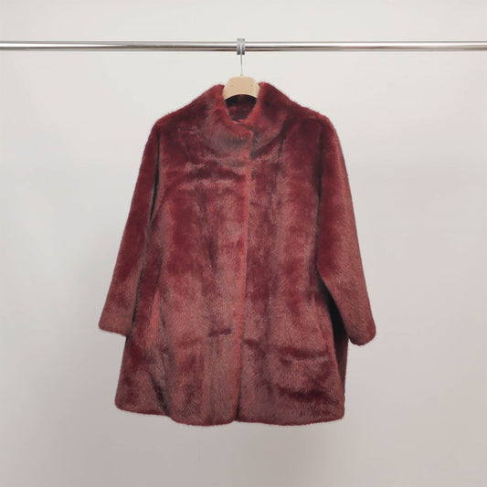Manteau doux mi-long en fausse fourrure DSY25033