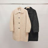 Manteau mi-long en laine bouclette DSY25030
