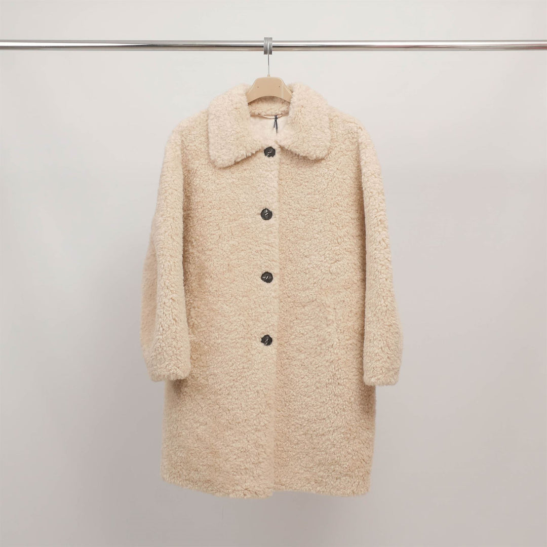 Mid-length bouclé wool coat DSY25030