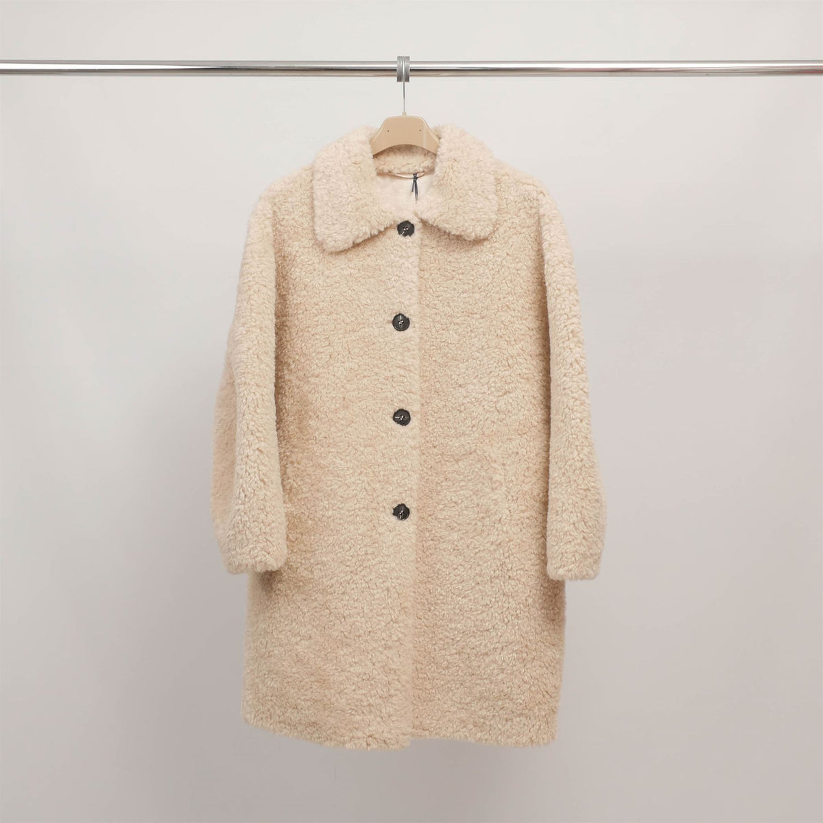 Mid length bouclé wool coat dsy25030