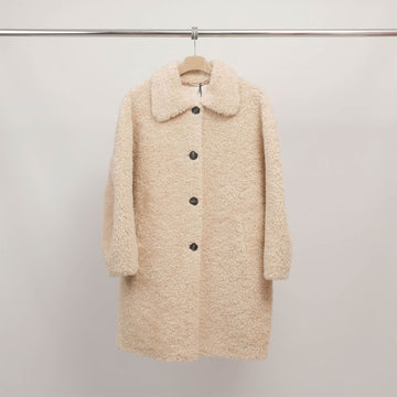 Manteau mi-long en laine bouclette DSY25030