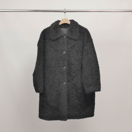 Manteau mi-long en laine bouclette DSY25030