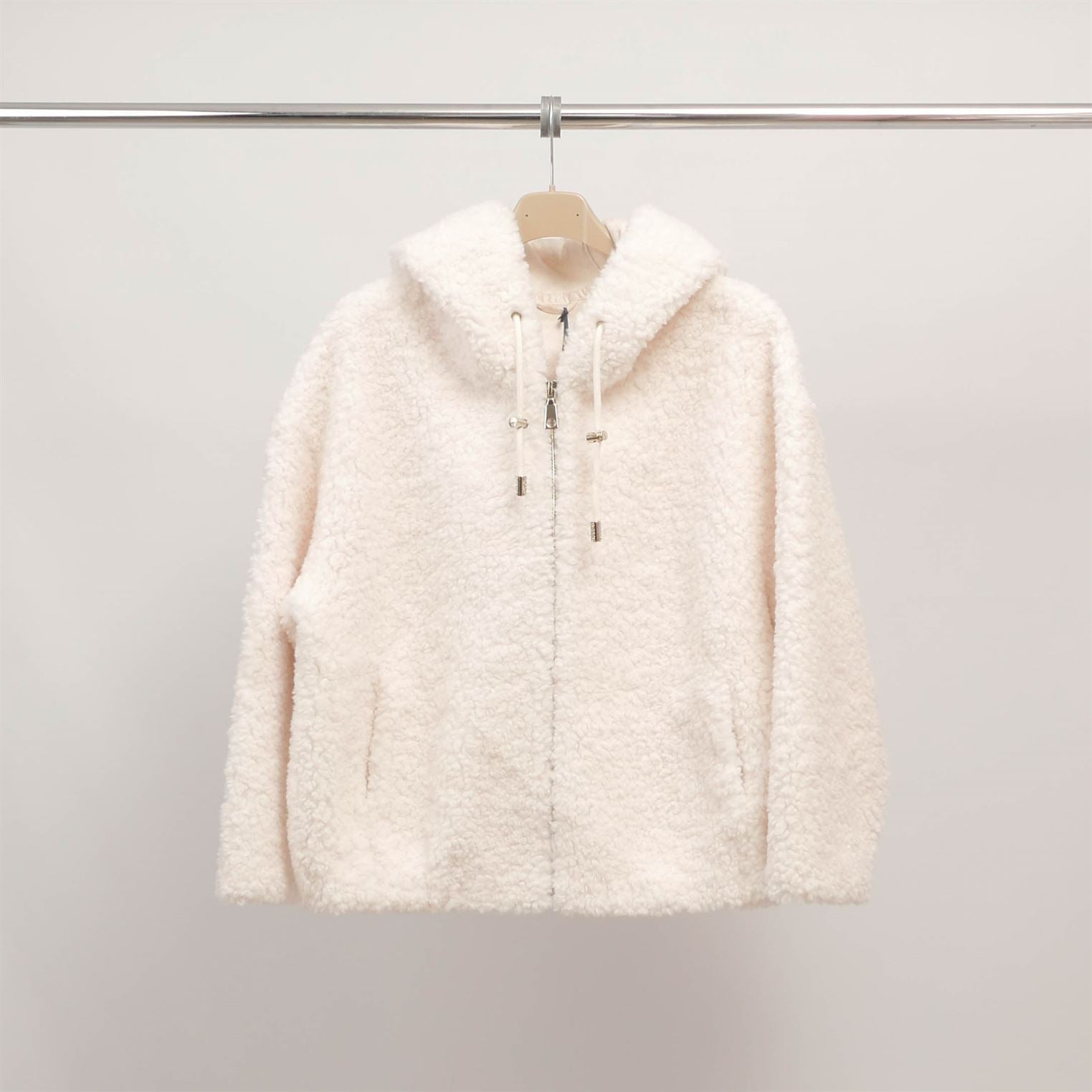 Blouson capuche en laine bouclette DSY25023