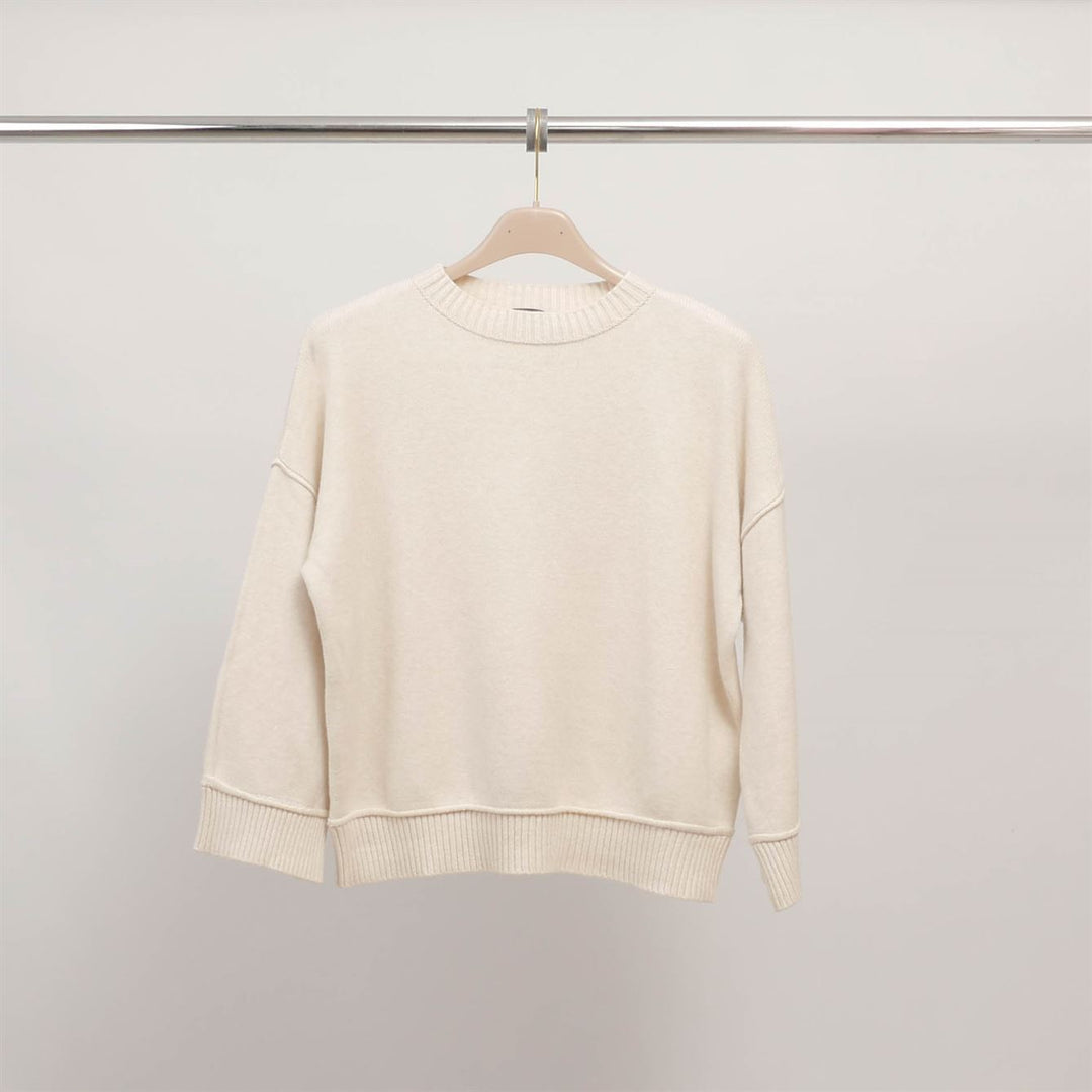 Soft round neck sweater in fluid knit DSY9468