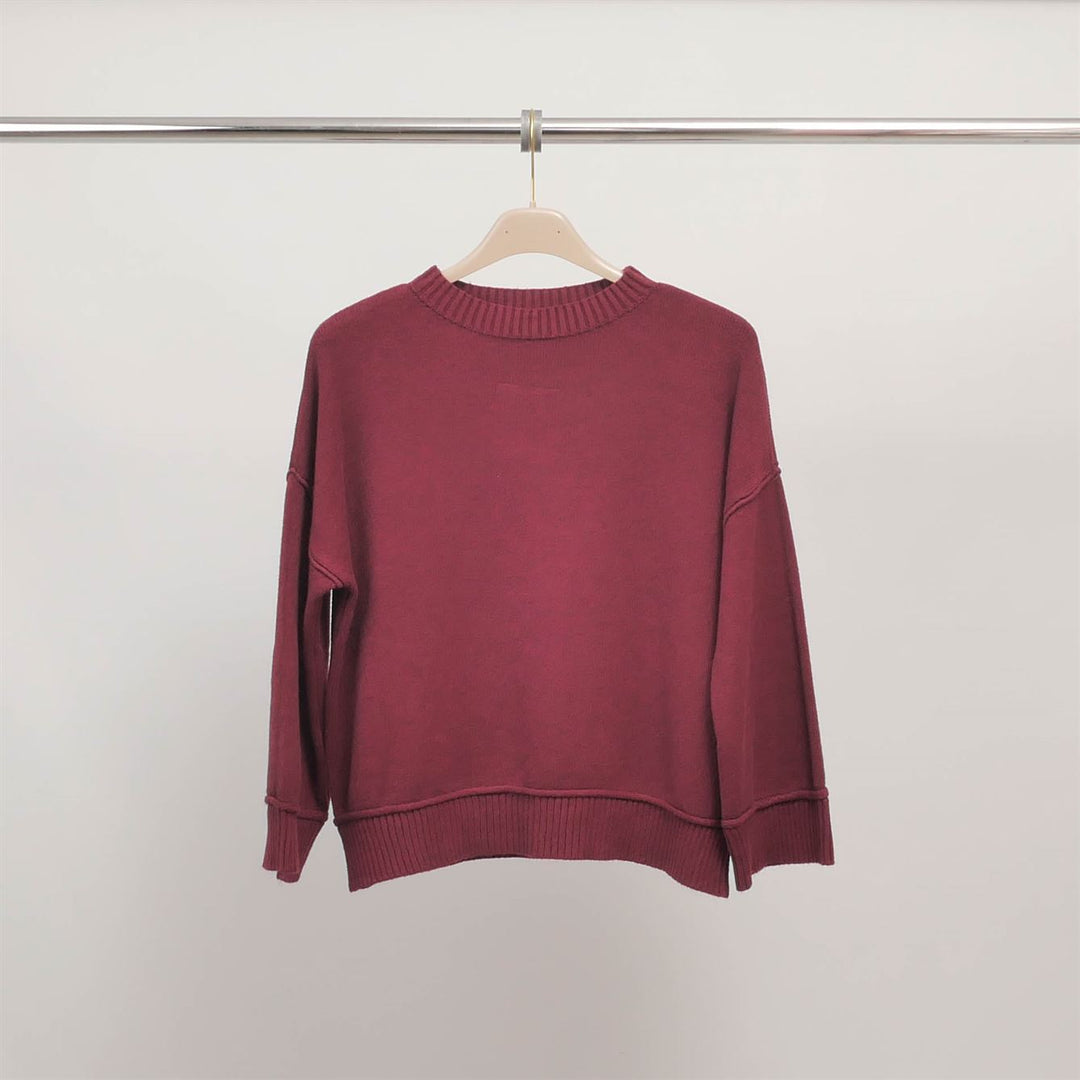 Soft round neck sweater in fluid knit DSY9468