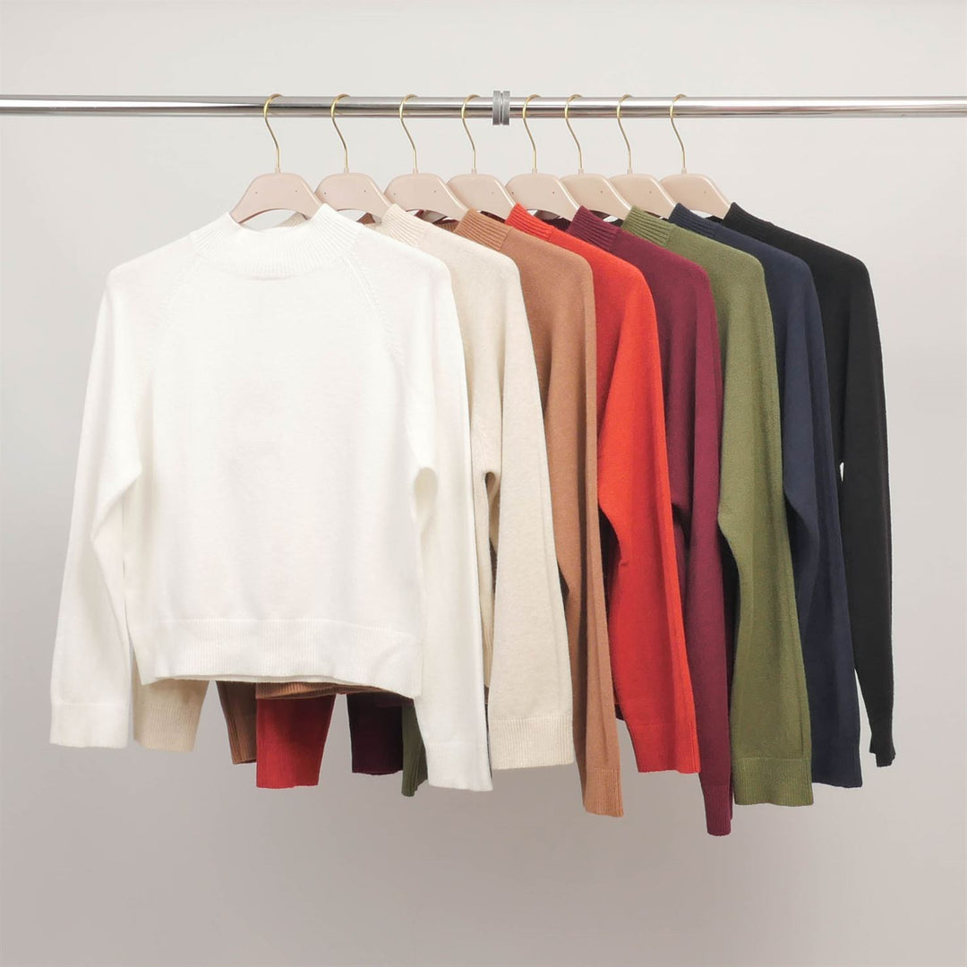 High-neck fine-knit sweater DSY9513