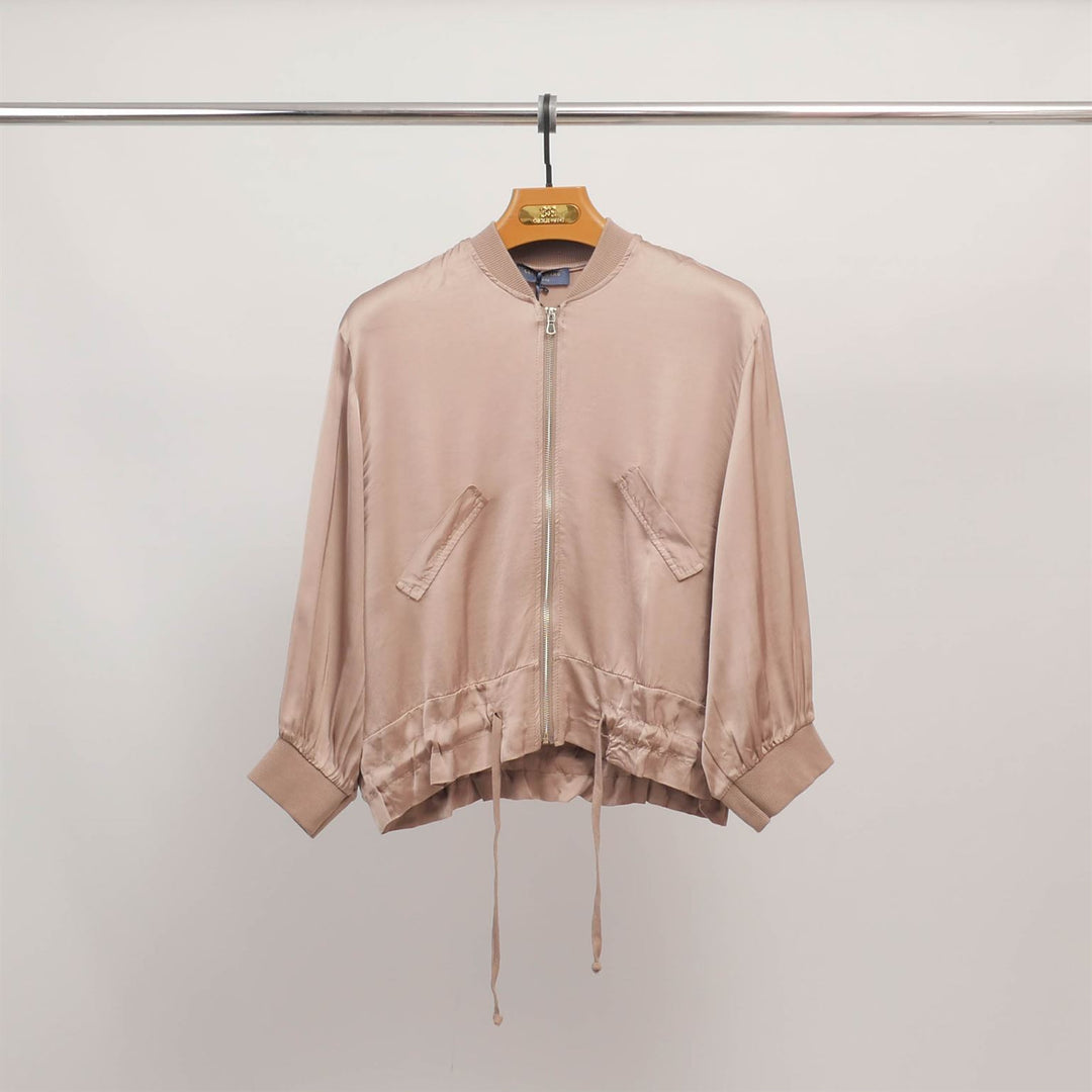 Satin zip-up bomber jacket DB93021VS