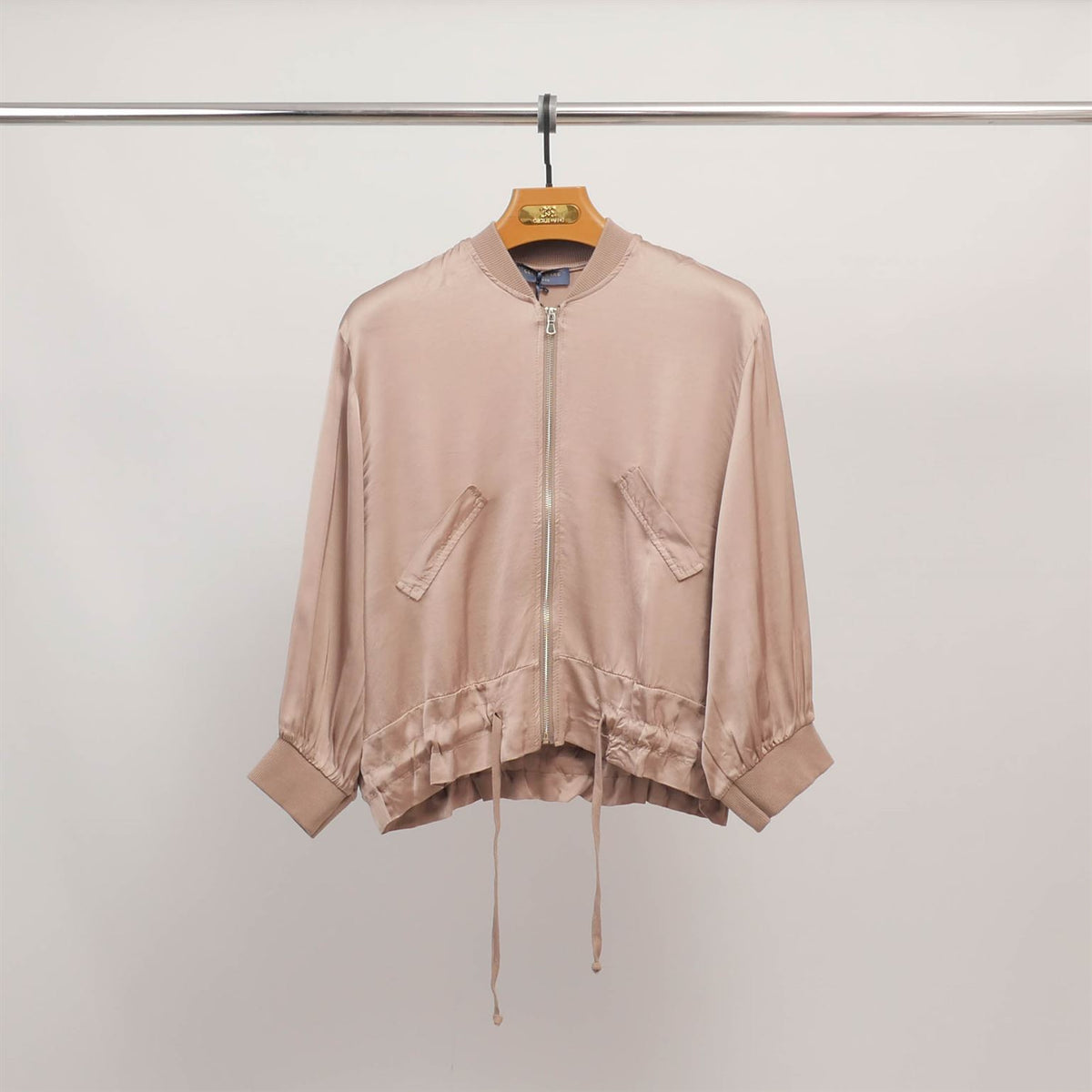 Satin zip up bomber jacket db93021vs