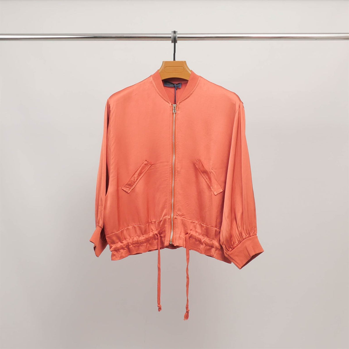Satin zip up bomber jacket db93021vs