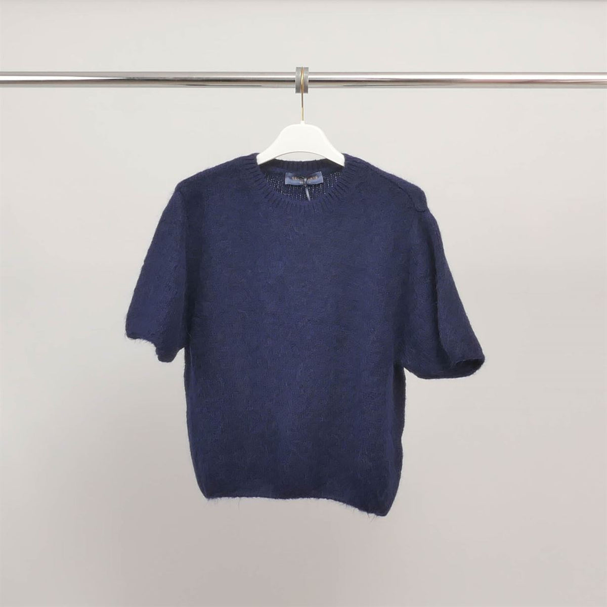 Short sleeved fluffy knit sweater pj24022a