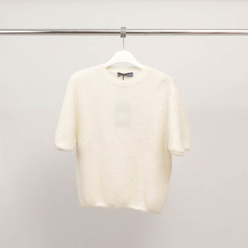 Pull manches courtes en maille duveteuse PJ24022A