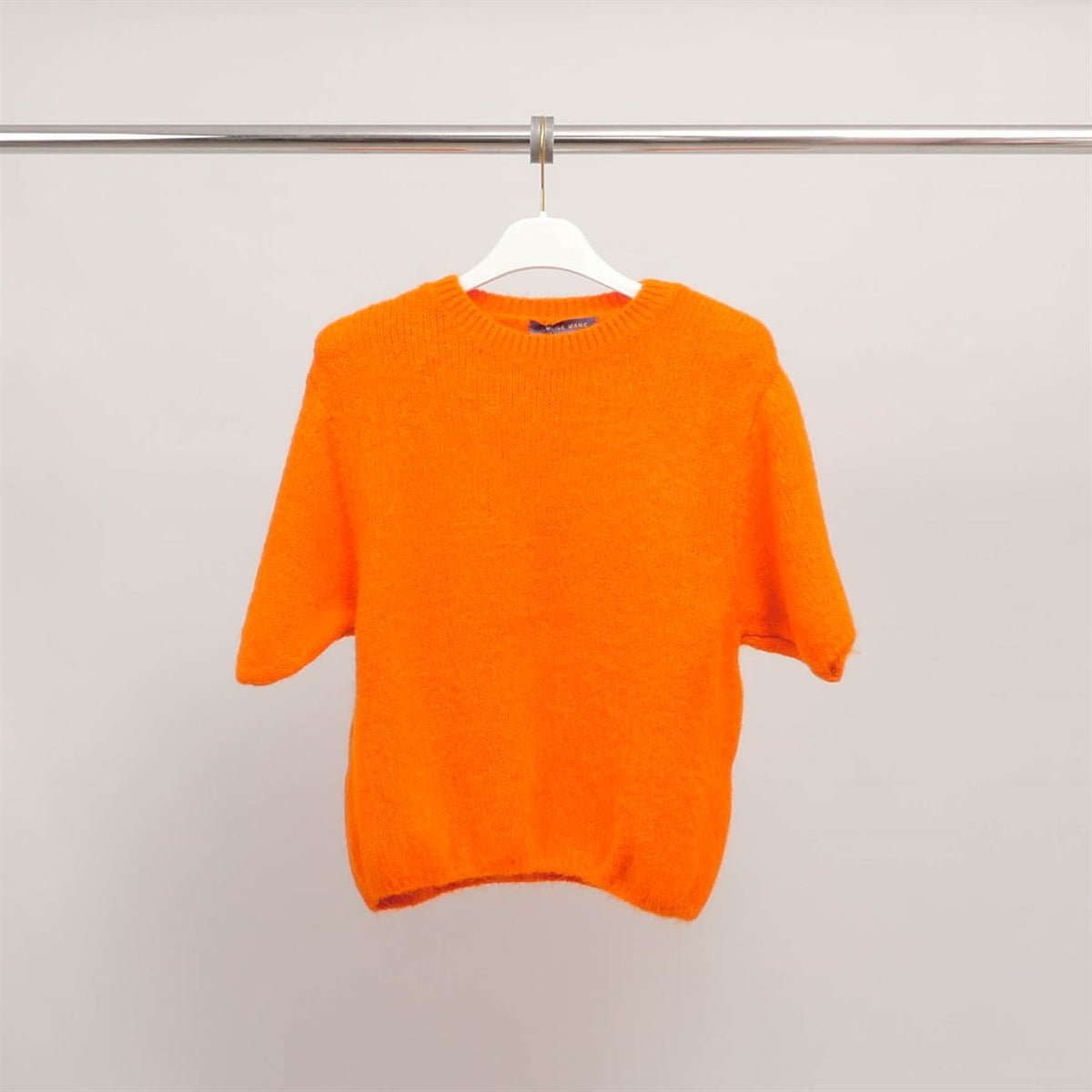 Short sleeved fluffy knit sweater pj24022a