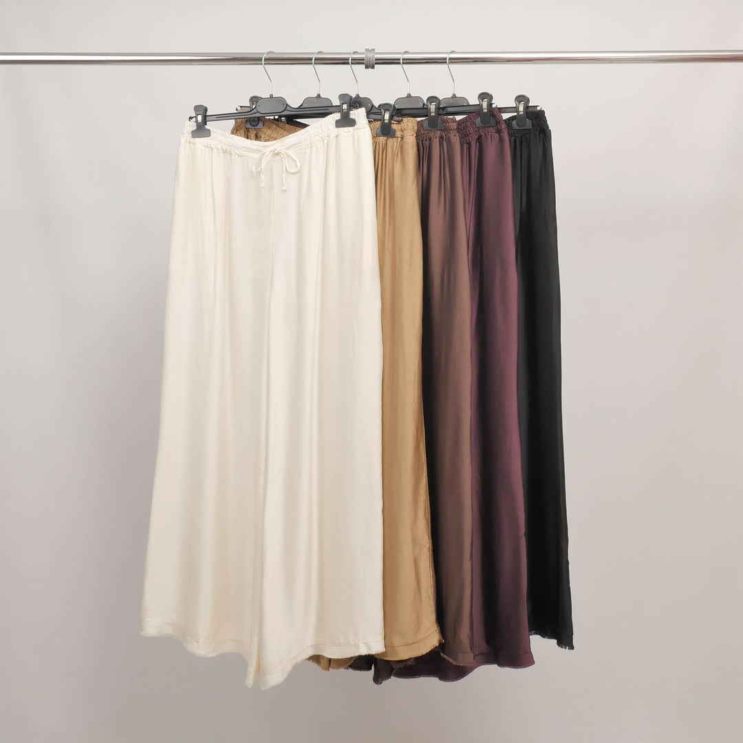 Wide-leg satin trousers with elasticated waist MJ33123VS