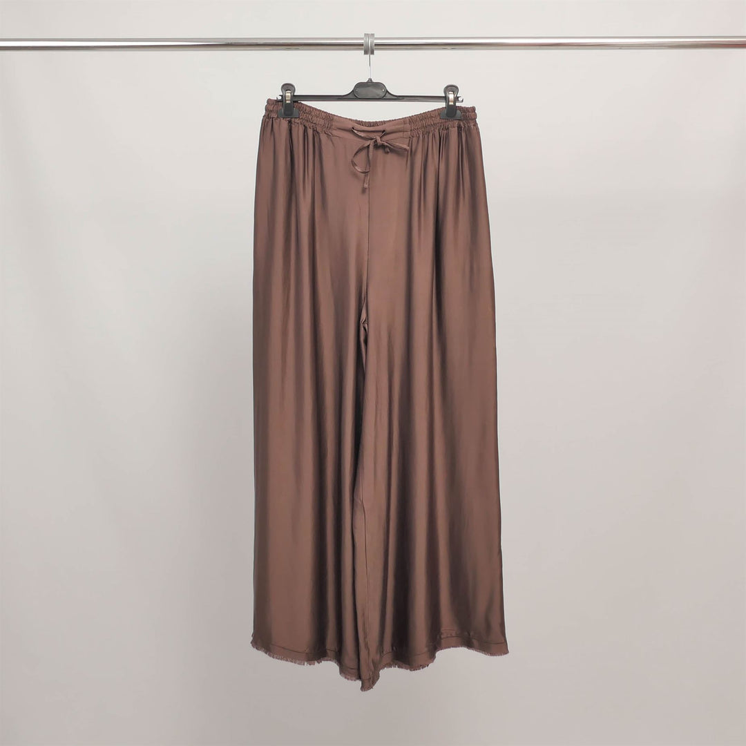 Wide-leg satin trousers with elasticated waist MJ33123VS