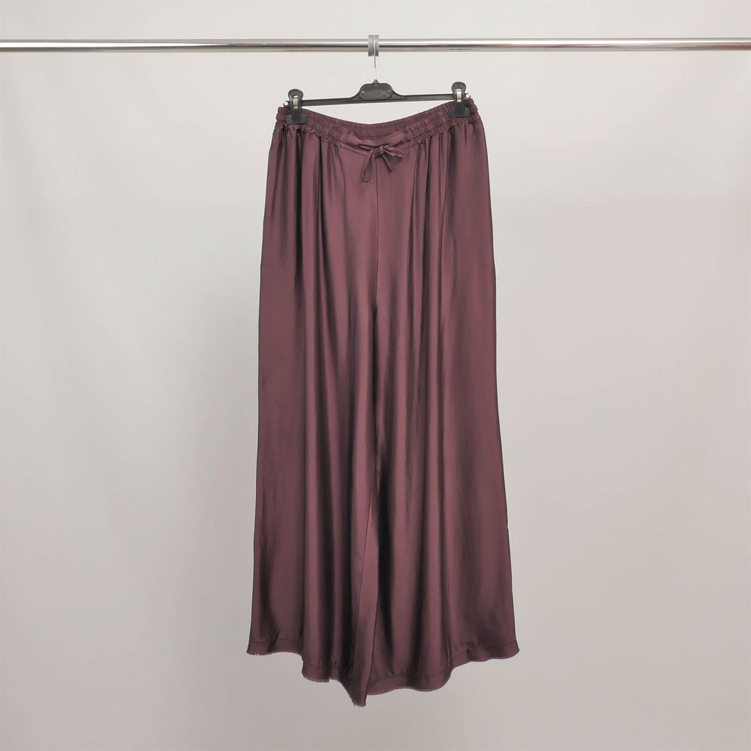 Wide-leg satin trousers with elasticated waist MJ33123VS