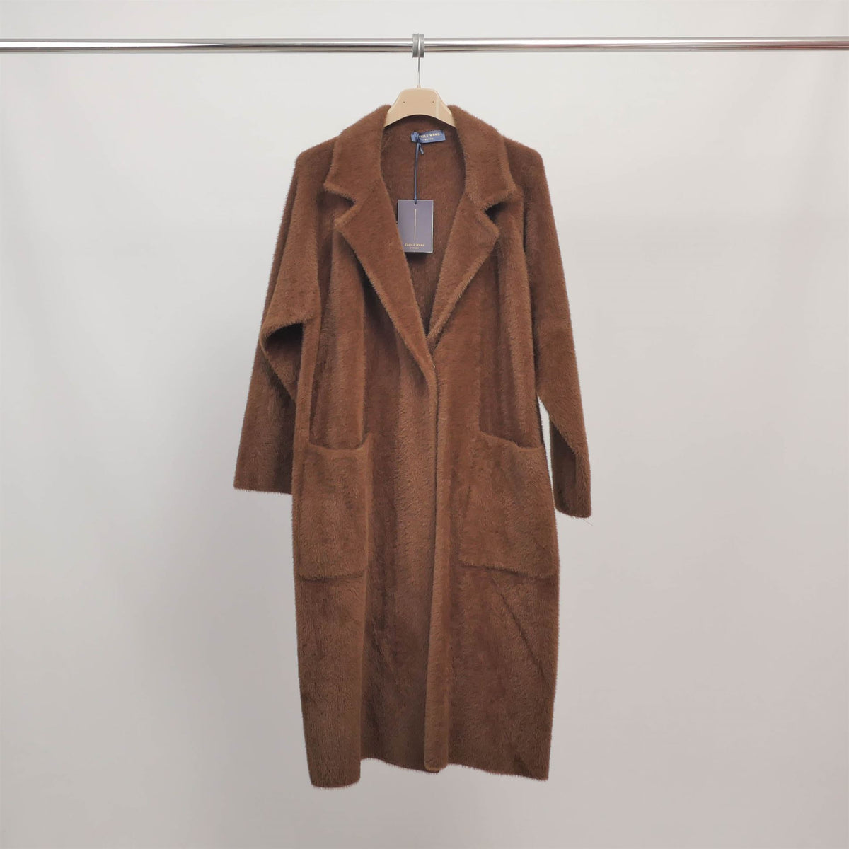 Ultra soft plush knit long coat dsy2308