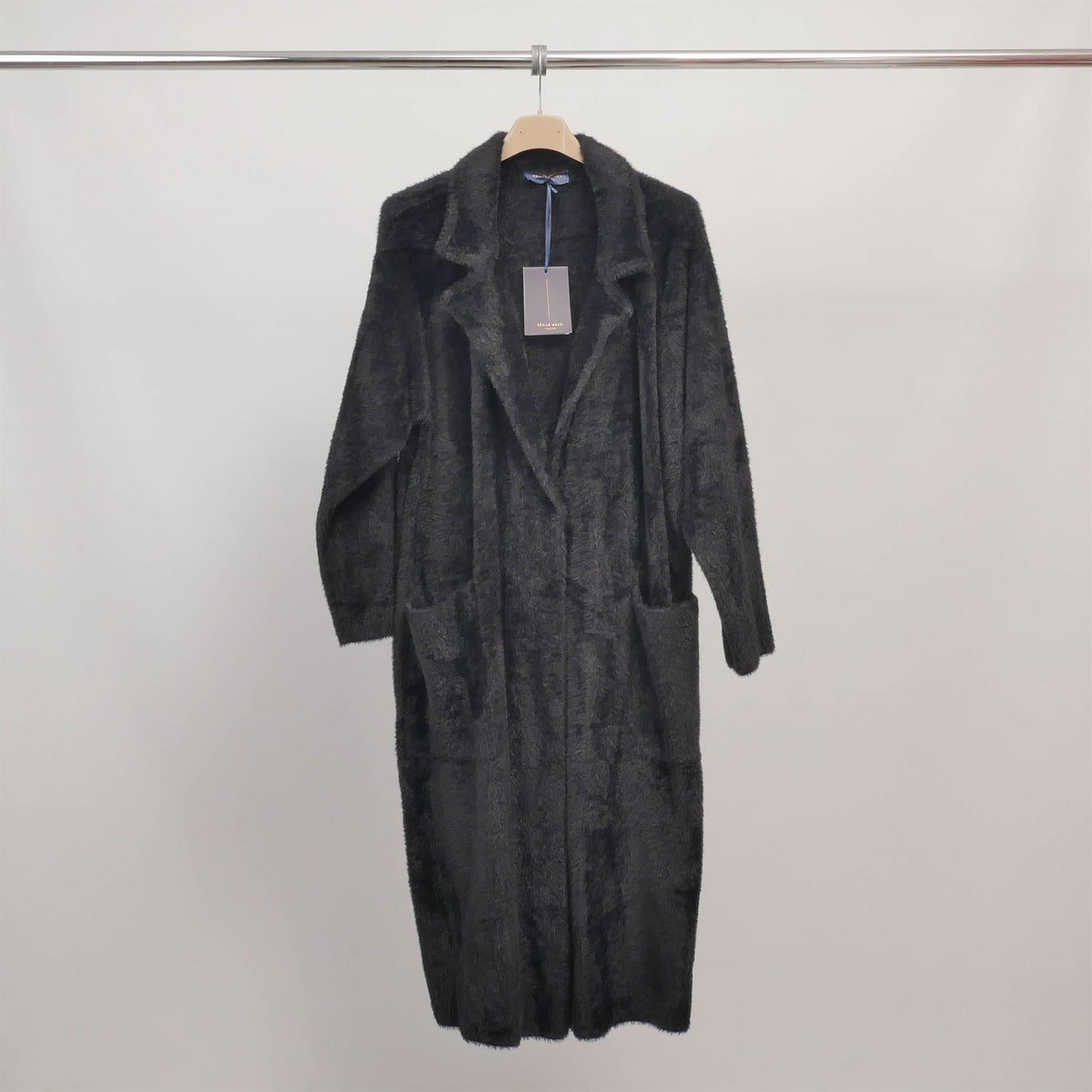 Ultra soft plush knit long coat dsy2308