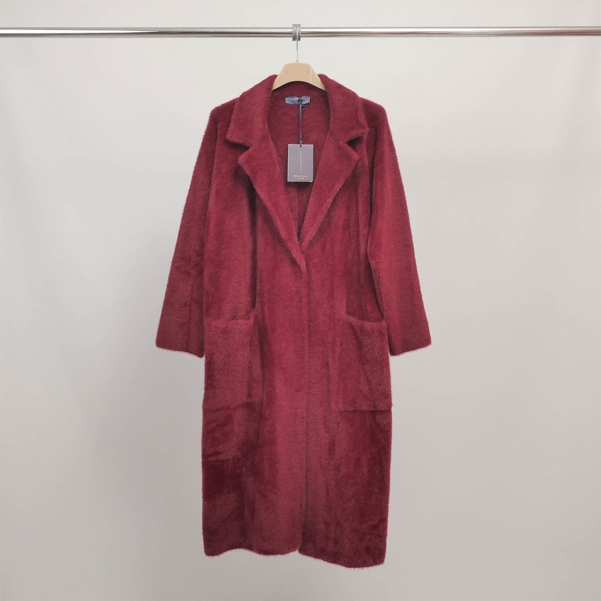 Ultra soft plush knit long coat dsy2308