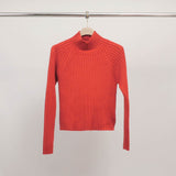 Pull col montant côtelé ajusté DSY9546
