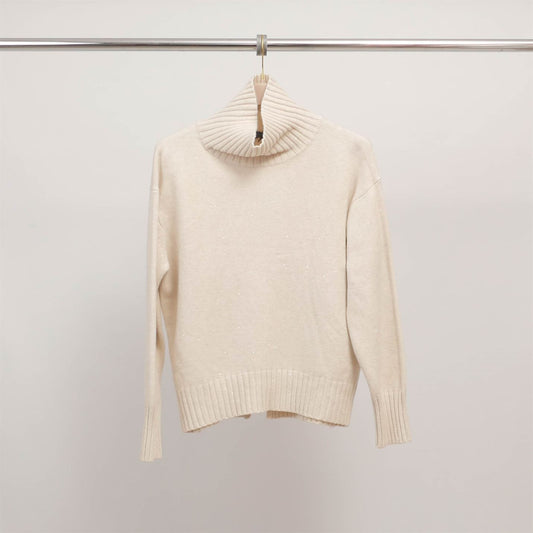 Pull col roulé avec fils brillants DSY9492