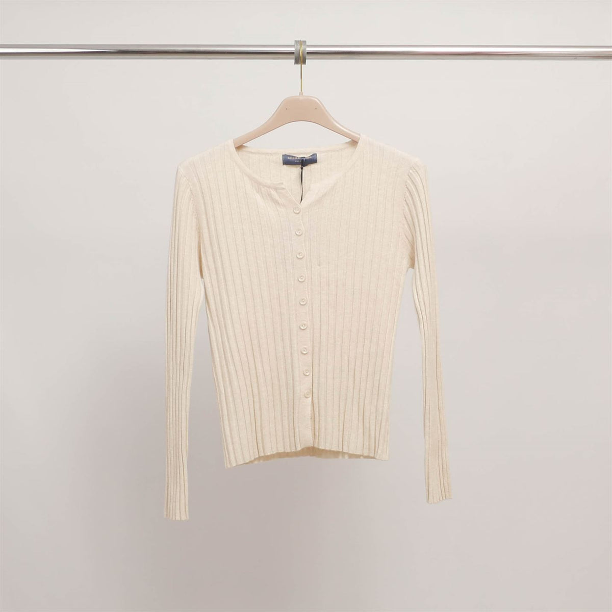 Dsy9582 fine knit ribbed fitted vest