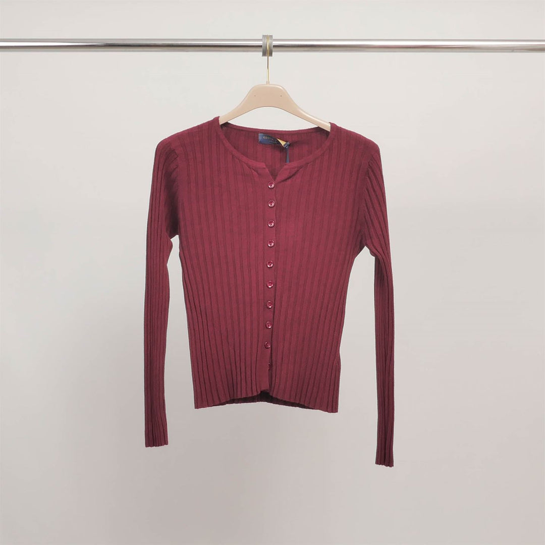 DSY9582 Fine Knit Ribbed Fitted Vest