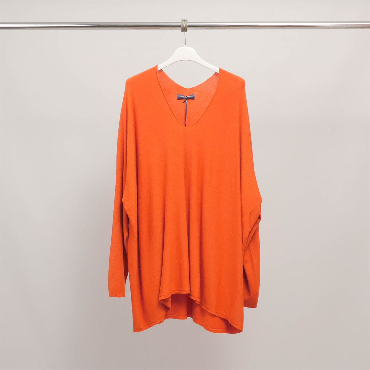 Oversized soft knit v neck sweater yf12022