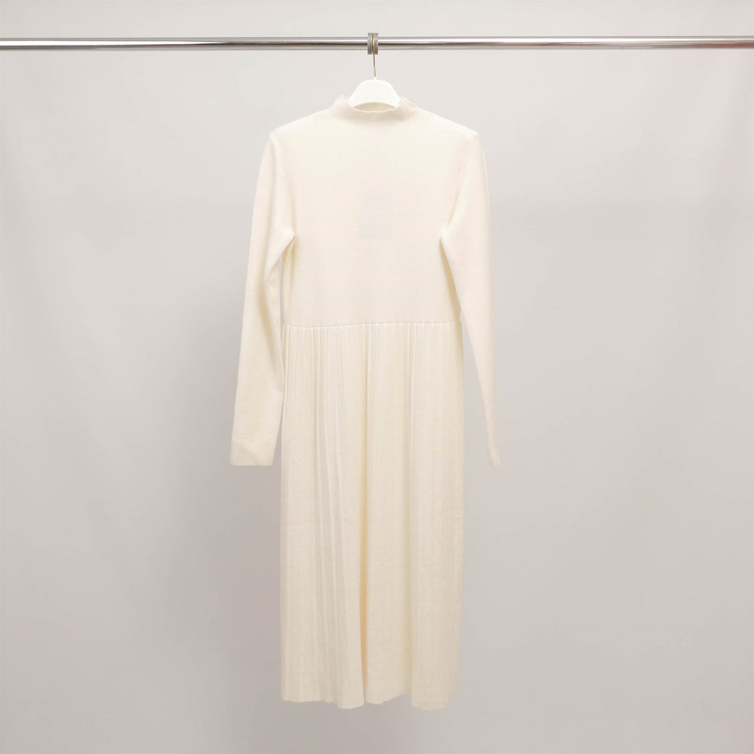 Robe midi col montant en maille plissée HY11226