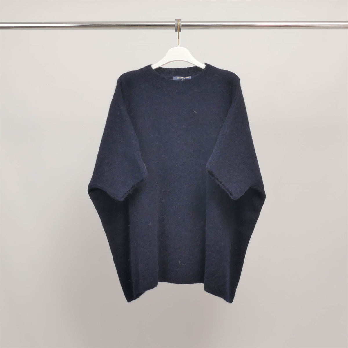 Oversized short sleeved fluffy knit sweater mcl24616