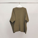 Pull oversize manches courtes en maille duveteuse MCL24616