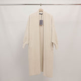 Manteau long en maille duveteuse sans fermeture DSY2128