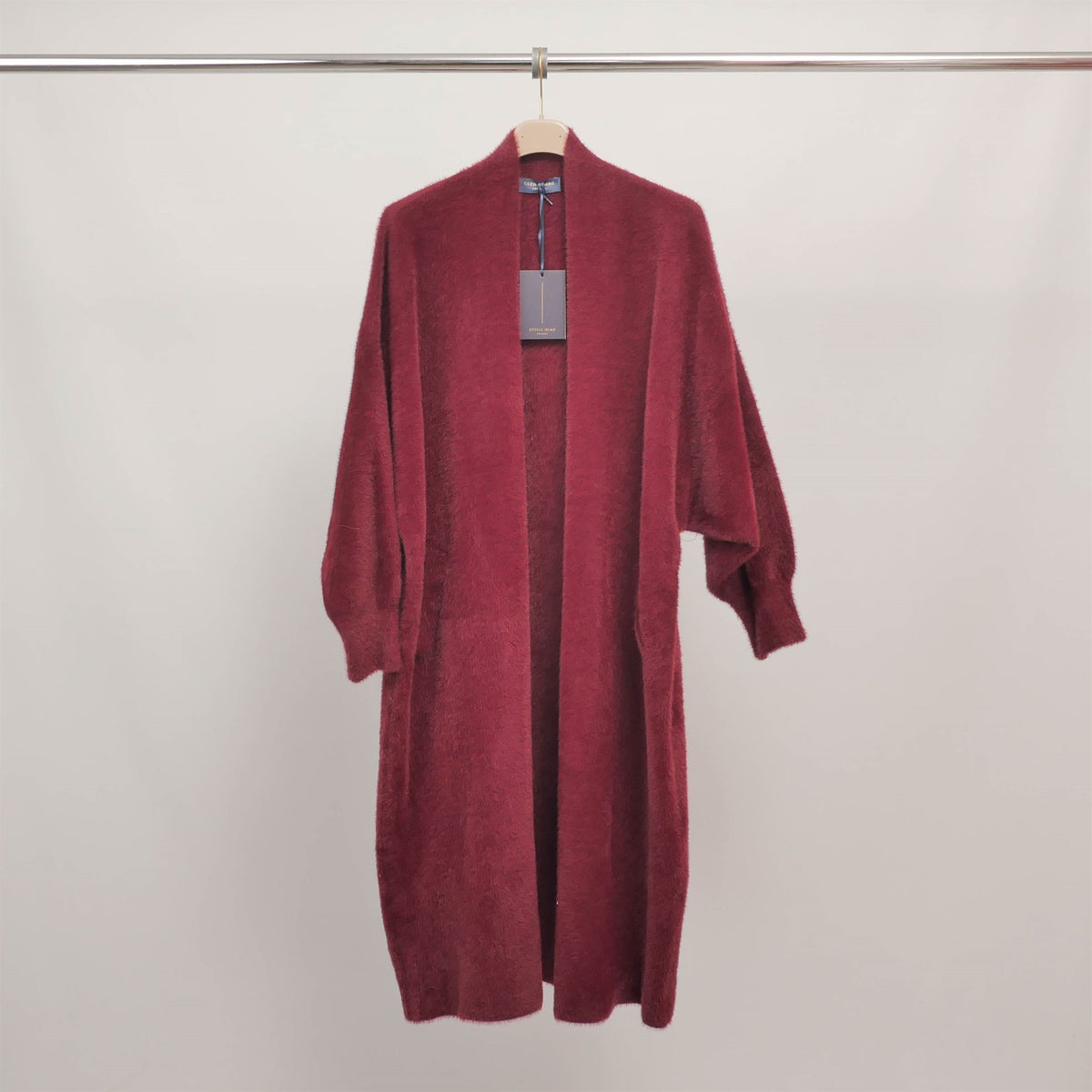 Long, fluffy knit coat without a zipper dsy2128