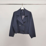 Veste courte croisée à col tailleur HY30760