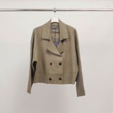 Veste courte croisée à col tailleur HY30760