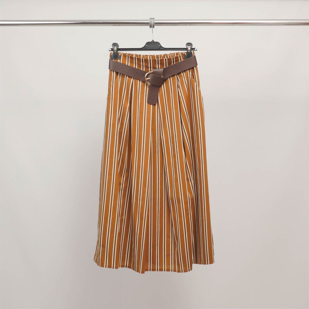 Striped belted midi skirt TDM52123-24